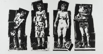 William Kentridge; Four Figures (Lulu)