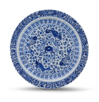 A Dutch blue and white plate, 19th century