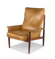 A Danish teak and upholstered armchair, 20th century