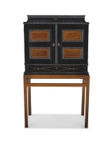 An Antwerp rosewood, ebonised, painted and ivory cabinet, 17th century