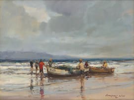 Christiaan Nice; Boats on the Shore