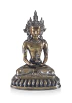A silver bronze figure of Amitays, Burma, 19th century