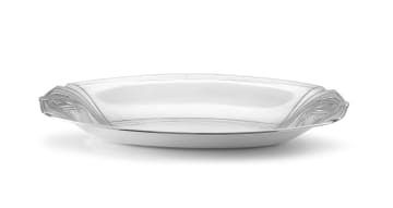 An Art Deco electroplated silver-plate dish