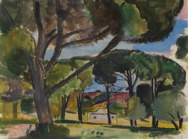 Alfred Krenz; Small Building through the Trees