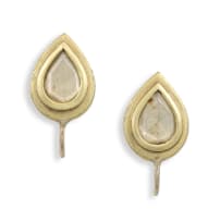 Pair of diamond and 18ct yellow gold earrings