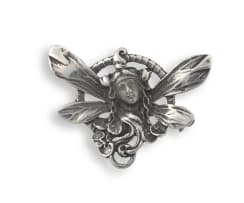 Art Nouveau style silver brooch/pendant, Ari D Norman, London 1983, 925 standard