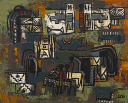 Walter Battiss; Abstract with Ndebele Motifs