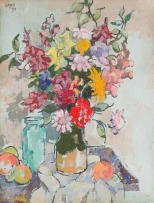 Gregoire Boonzaier; Still Life with Vase of Mixed Flowers