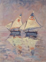 Jacob Hendrik Pierneef; Egyptian Felucca Sailing Boats