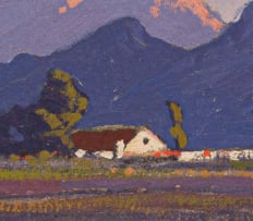 Jacob Hendrik Pierneef; Mountain Landscape with Homestead