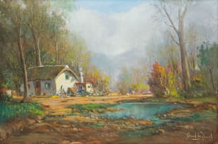 Gabriel de Jongh; Landscape with Farm Cottage