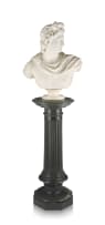 A white marble bust of Apollo Belvedere, Pietro Bazzanti, Florence