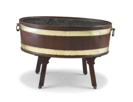 A George III mahogany and brass-bound wine cooler