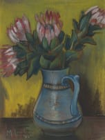 Maggie Laubser; Still Life with Proteas in a Jug