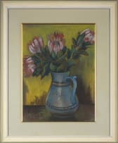 Maggie Laubser; Still Life with Proteas in a Jug