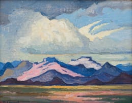 Jacob Hendrik Pierneef; Landscape with Pink Mountains