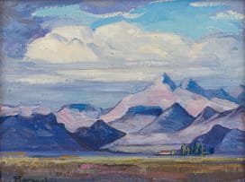 Jacob Hendrik Pierneef; Landscape with Grey Mountains
