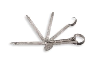A Colonial silver gentleman's manicure set, 19th century