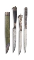 A Continental ebonised and silvered knife, early 19th century