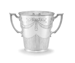 A Polish Lombard two-handled silver wine cooler retailed by V. Mayers Söhne, .800 standard, 1901-1921