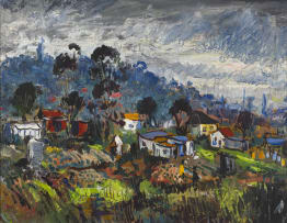 George Enslin; Houses Beneath a Hill