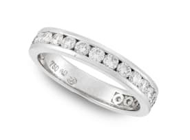Diamond and 18ct white gold half eternity ring