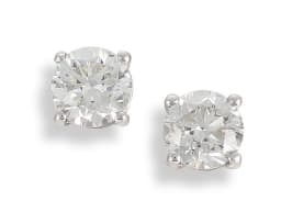 Pair of diamond and 18ct white gold earrings