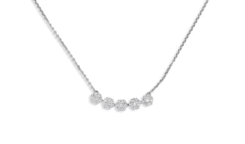 Diamond and 14ct white gold necklace