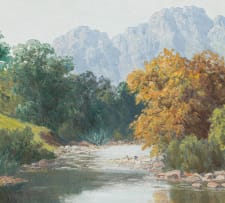Vera Volschenk; River with Distant Mountains