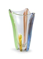 A Mstisov Glassworks vase, designed by František Zemek