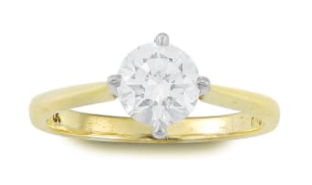 Single stone diamond and gold ring, Uwe Koetter