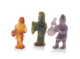 Three Chinese carved hard stone figures, 20th century