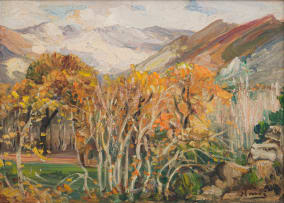Hugo Naudé; Mountain Landscape in Autumn