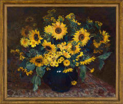 Frans Oerder; Vase of Sunflowers