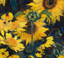 Frans Oerder; Vase of Sunflowers