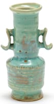 Hylton Nel; Two-Handled Turquoise Vase