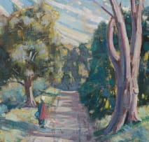 Sydney Carter; Figure on Tree-Lined Path, Cape