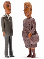 Mashego Johannes Segogela; Couple III: Man in Black Suit and Pregnant Woman in Purple Spotted Dress