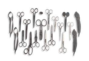 Eight pairs of steel scissor blanks, 20th century