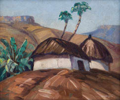 Nils Andersen; Huts in a Landscape, two