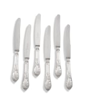 A set of six German silver-plate dinner knives