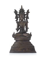 A bronze figure of a crowned Buddha, Burma, 19th century