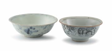 A Chinese Provincial blue and white bowl, Qing Dynasty, 18th/19th century