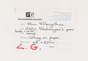 Sam Nhlengethwa; Otilia Ntshangase’s Pass Book and Cover