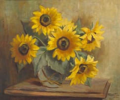 Emily Isabel Fern; Sunflowers in a Ginger Jar