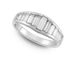 Diamond and platinum half-eternity ring
