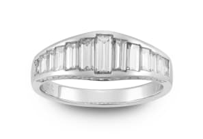 Diamond and platinum half-eternity ring