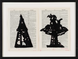 William Kentridge; 2nd Hand Reading – Drawing and Book, two