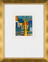 Arthur Edward Cantrell; Street Scene with Yellow Tree