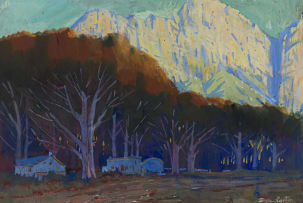 Sydney Carter; Landscape with Mountains and Trees